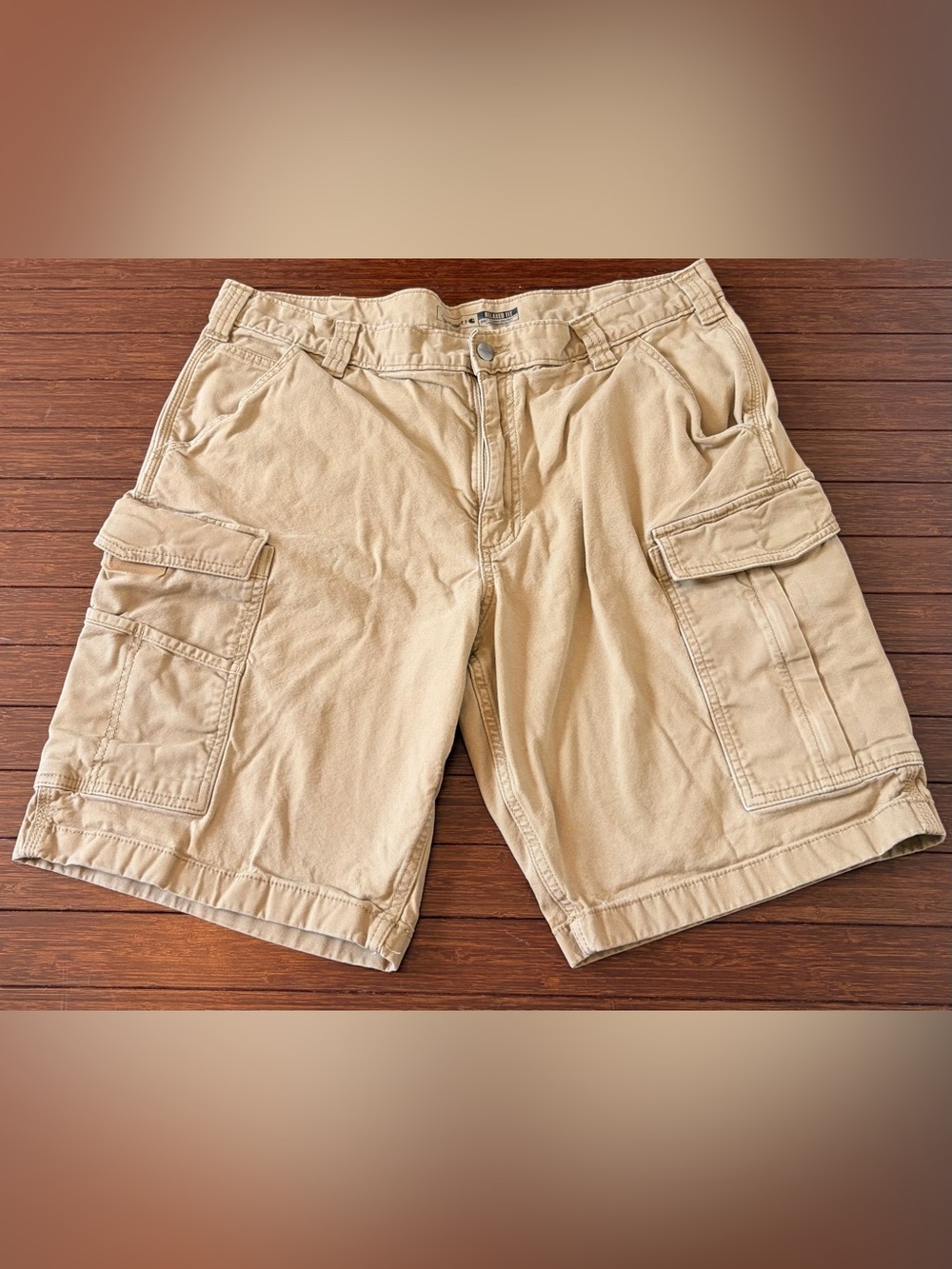Carhartt Shorts Men's 38 Khaki Beige Tan Cargo Rugged Flex Rigby Work Utility